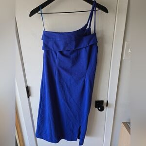 One One Six Elegant Blue Women's One Shoulder Dress Medium